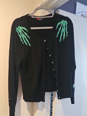 Hellbunny Green Skeleton Hand Sweater 3XL